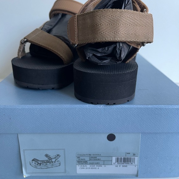 Authentic Prada Nude Tan Velcro Sandals 39 9 - Picture 6 of 6